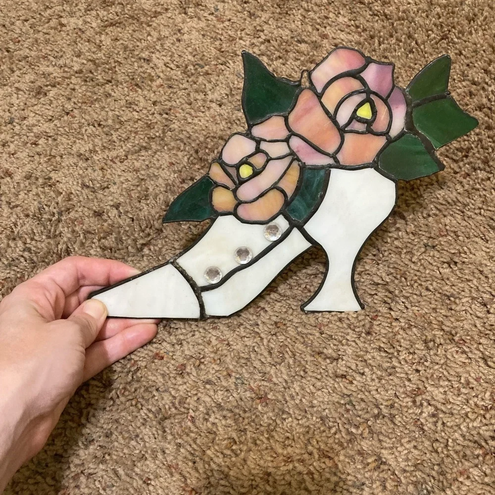 Floral Stained Glass Women's Shoe Decor - Picture 5 of 6